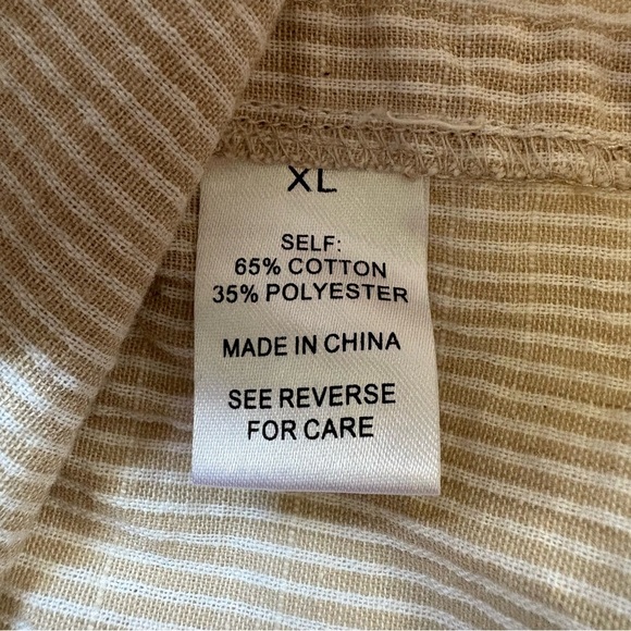 Charlotte Russe Skort with Wrap-Style Tan and White Stripe Women’s Size XL - Picture 4 of 8